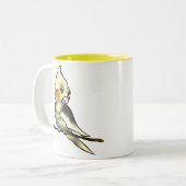 Coy Cockatiel Coffee Cup Tweekleurige Koffiemok (Voorkant links)