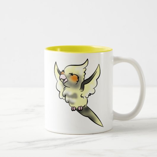 Coy Cockatiel Coffee Cup Tweekleurige Koffiemok (Rechts)