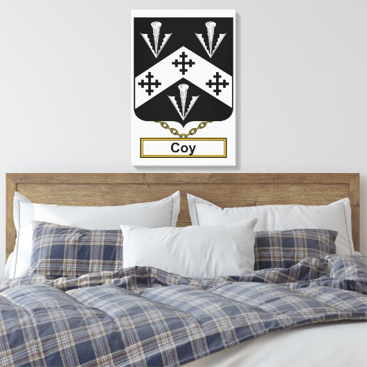 Coy Family Crest Canvas Afdruk (Insitu (Slaapkamer))