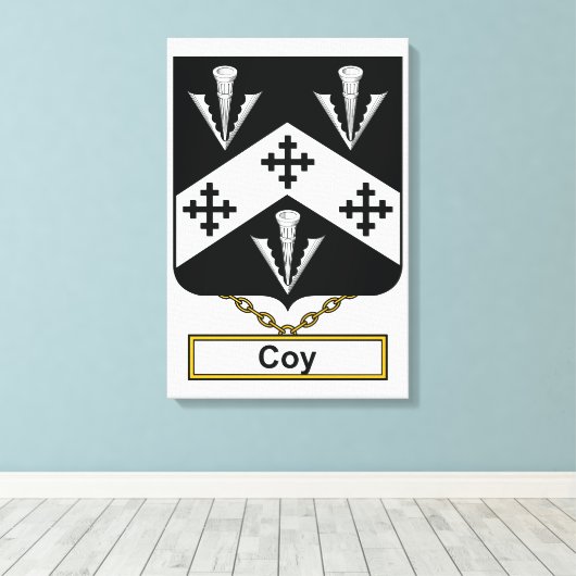 Coy Family Crest Canvas Afdruk (Insitu (Houten vloer))
