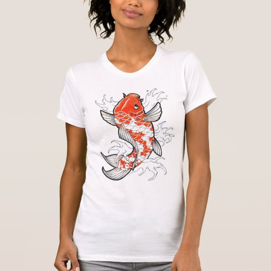 Coy Fish Tattoo Stijl wit  shirt (Voorkant)