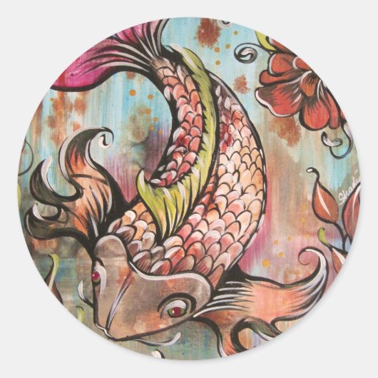 Coy Koi door Shadia Ronde Sticker (Voorkant)
