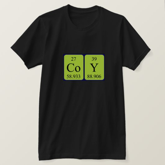 Coy periodieke tabelnaam shirt (Design voorkant)
