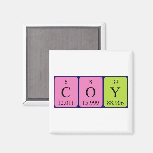 Coy periodieke table name magnet (Voorkant / Achterkant)