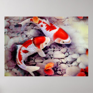 Coy Pond Japanse kunst Poster