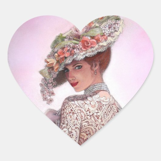 Coy Victoriaans Lady "Betty Lu" Hart Sticker (Voorkant)