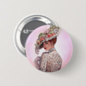 Coy Victoriaans Lady "Betty Lu" Ronde Button 5,7 Cm (Voorkant /achterkant)