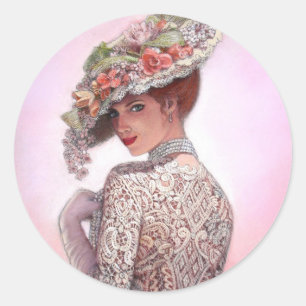 Coy Victoriaans Lady "Betty Lu" Ronde Sticker