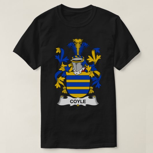 Coyle Coat of Arms Family Crest T-shirt (Design voorkant)