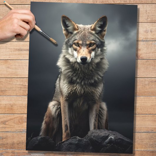 Coyote 3 Decoupage papier