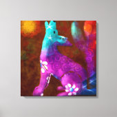 Coyote Abstracte Kunst Saguaro Cactus Desert Brown Canvas Afdruk (Voorkant)