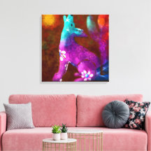 Coyote Abstracte Kunst Saguaro Cactus Desert Brown