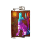 Coyote Abstracte Kunst Saguaro Cactus Desert Brown Heupfles (Rechts)