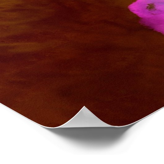 Coyote Abstracte Kunst Saguaro Cactus Desert Brown Poster (Hoek)