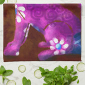 Coyote Abstracte Kunst Saguaro Cactus Desert Brown Theedoek (Gevouwen)