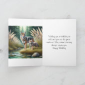 Coyote and Pup Happy Birthday Wildlife  Kaart (Binnen)