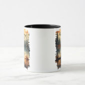 Coyote bij Sunrise Lake Reflection Mok (Midden)