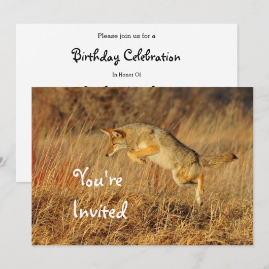 Coyote Brown Autumn Grass Foto van Birthday Kaart (Voorkant / Achterkant)