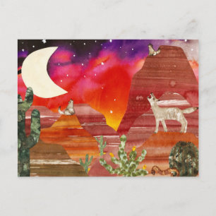 Coyote Canyon Night Sangen Briefkaart