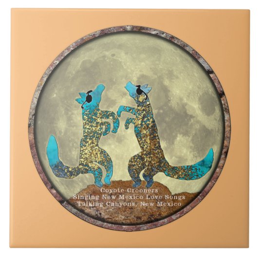 Coyote Crooner Ceramic Tegel Tegeltje (Voorkant)
