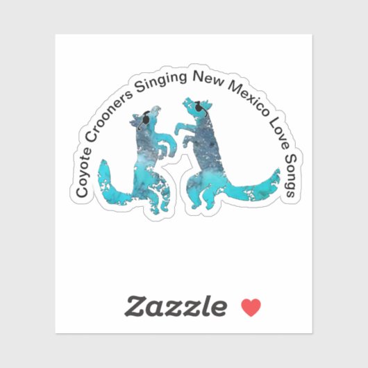 Coyote Crooners Singing New Mexico Love Sangen Sticker (Vel)