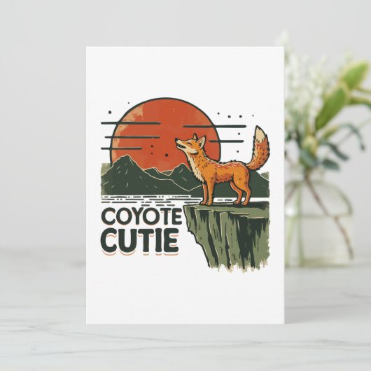 Coyote cutie kaart (Staand voorkant)