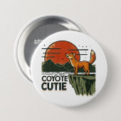 Coyote cutie ronde button 7,6 cm (Voorkant /achterkant)