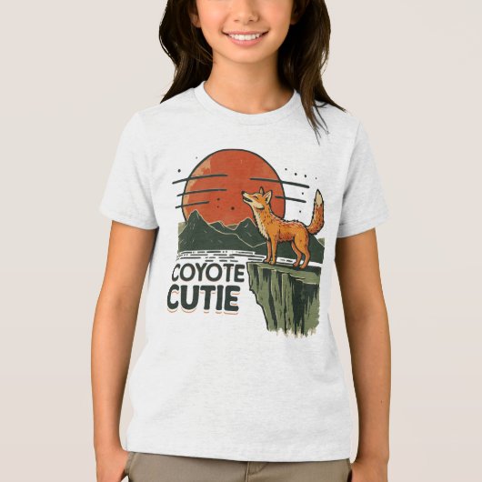 Coyote cutie Tri-Blend shirt (Voorkant)