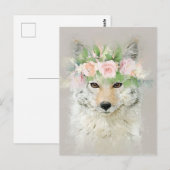 Coyote die een bloeiende kroon heeft briefkaart (Voorkant / Achterkant)
