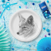 Coyote Drawing Papieren Bordje (Feest)