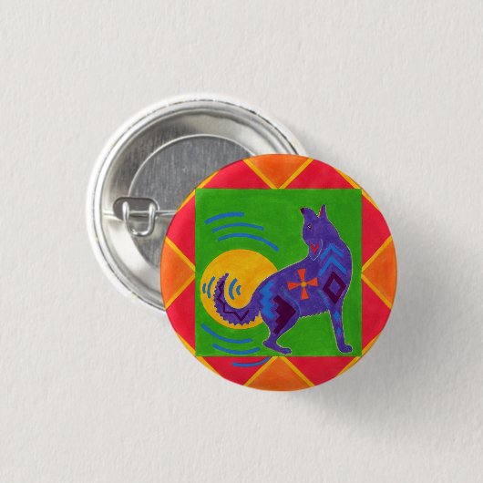 Coyote Drummer Ronde Button 3,2 Cm (Voorkant /achterkant)
