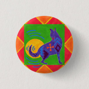 Coyote Drummer Ronde Button 3,2 Cm