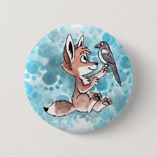 Coyote en Magpie Button (Voorkant)
