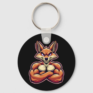 Coyote Flexing Spieren Fan Lover Bodybuilding Gym Sleutelhanger