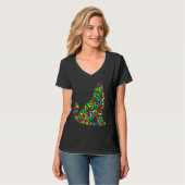 Coyote Funny Puzzle Animals Autisme T-shirt (Voorkant volledig)