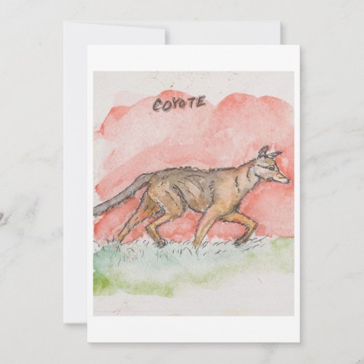 Coyote Greeting Card Feestdagenkaart (Voorkant)