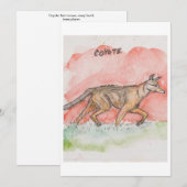 Coyote Greeting Card Feestdagenkaart (Voorkant / Achterkant)