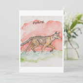 Coyote Greeting Card Feestdagenkaart (Staand voorkant)