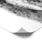 Coyote Head Portrait Black White Animal Poster (Hoek)