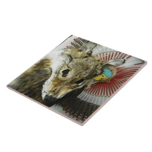 Coyote Headdress Tile Tegeltje (Zijkant)