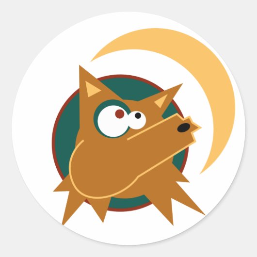 Coyote Howl Ronde Sticker (Voorkant)