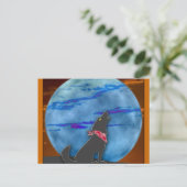 Coyote Howling bij de blauwe maan Briefkaart (Staand voorkant)