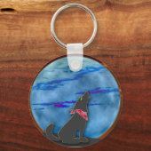 Coyote Howling bij de blauwe maan Sleutelhanger (Voorkant)