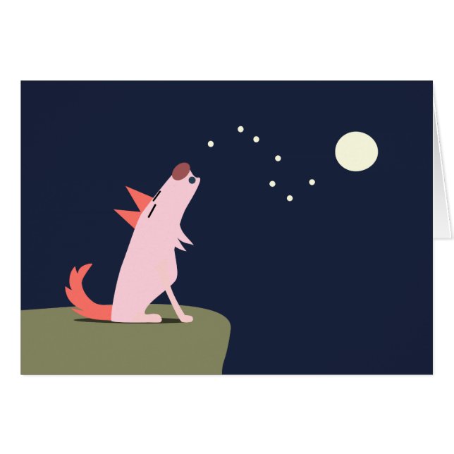 Coyote Howling bij de maan (Voorkant Horizontaal)
