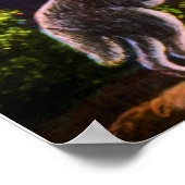 Coyote Howling bij de maan Poster (Hoek)