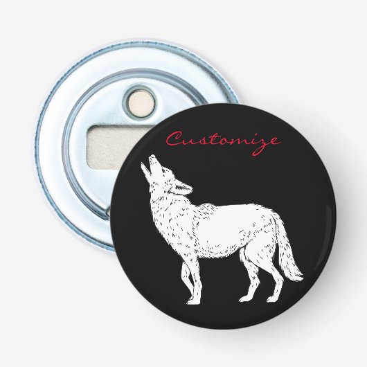 Coyote Howling Thunder_Cove Button Flesopener (Voorkant)