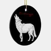 Coyote Howling Thunder_Cove Keramisch Ornament (Rechts)