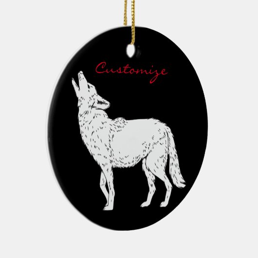 Coyote Howling Thunder_Cove Keramisch Ornament (Rechts)