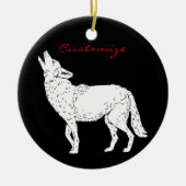 Coyote Howling Thunder_Cove Keramisch Ornament (Voorkant)