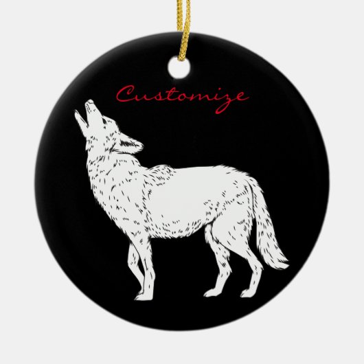 Coyote Howling Thunder_Cove Keramisch Ornament (Voorkant)